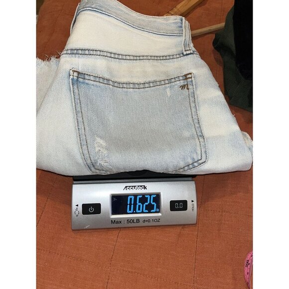 Madewell Womens High-Rise Distressed Denim Shorts Light Wash Frayed Hem Size 28 - Picture 8 of 8